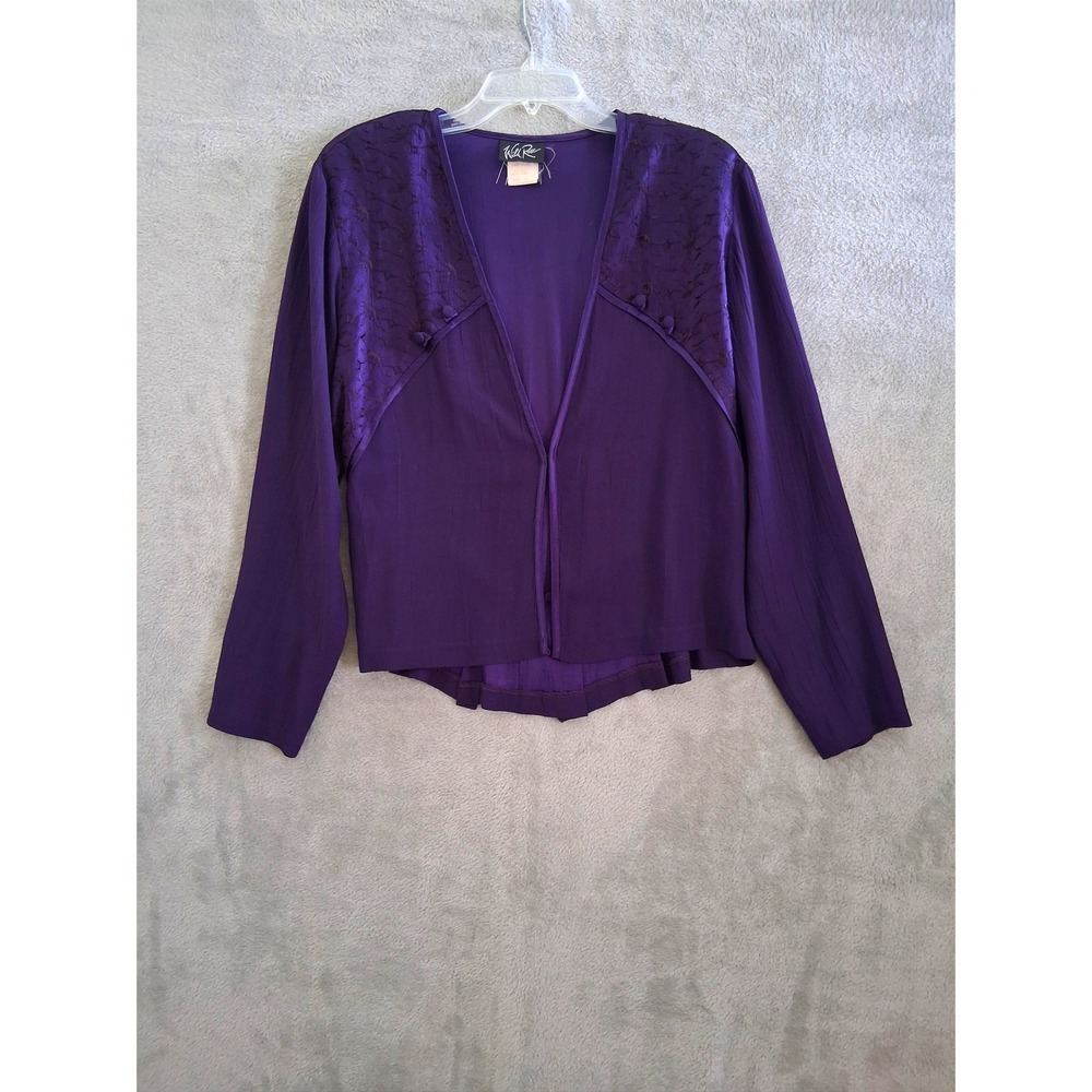 Wild Rose Topper Sz 14 Purple Lace Accent Peplum Vtg 90s Whimsigoth Romantic USA